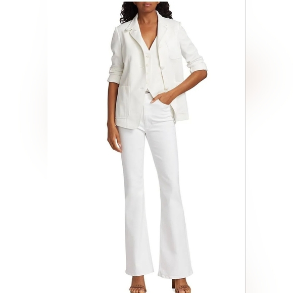 NWT $600 Rag & Bone Sid Piqué Knit Jacket Sz 10 Medium white - Picture 9 of 10